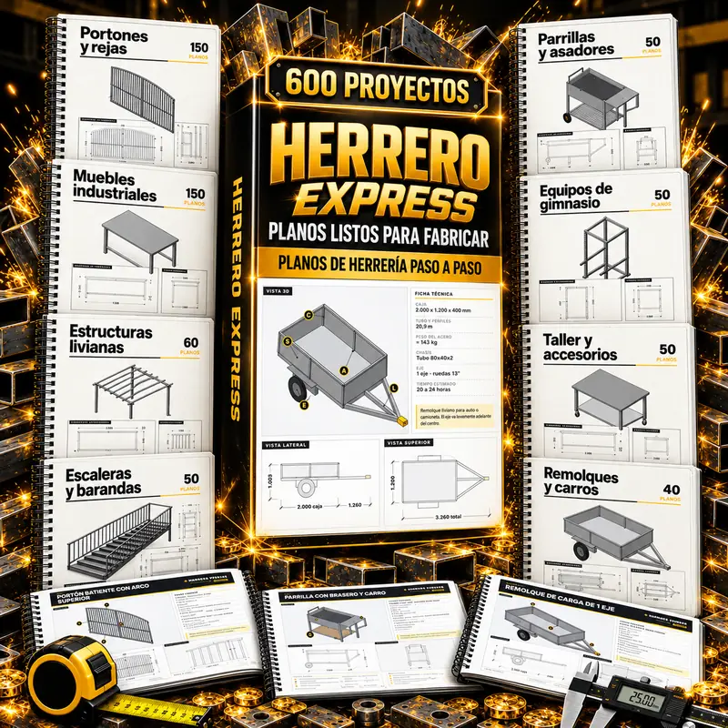 Herrero Express: 600 planos de herrería listos para fabricar en 8 categorías